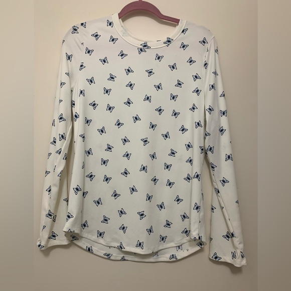 No Boundaries Long Sleeve Butterfly Print Top - Picture 1 of 3